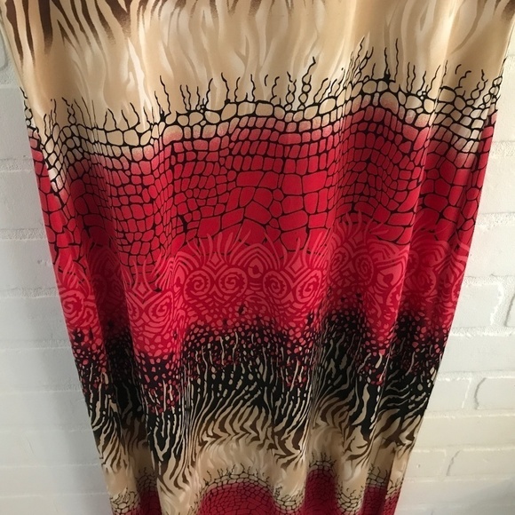 Vintage Y2K Maxi dress Slinky Zebra Mixed print Mob wife Rock S - Picture 4 of 8
